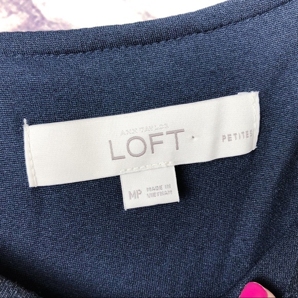 LOFT Navy & Maroon Polka Dot Summer Dress M - Picture 7 of 7